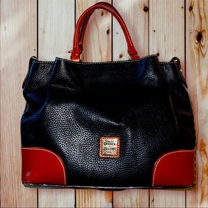 Dooney & Bourke |.Black Pebble Leather Tote | Brenna